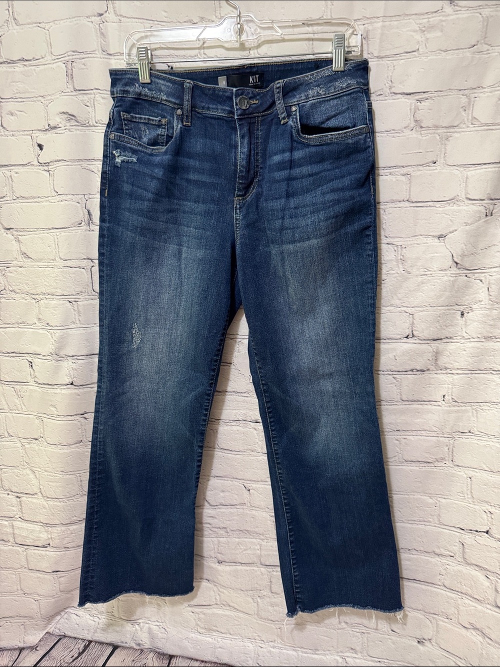 Kut from the Kloth KelseyHigh Rise Ankle Flare with Frayed Hem Jeans - Picture 7 of 15